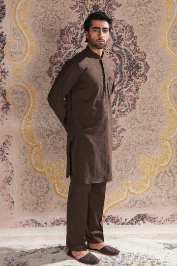 BAROSHA BROWN MID THIGH KURTA